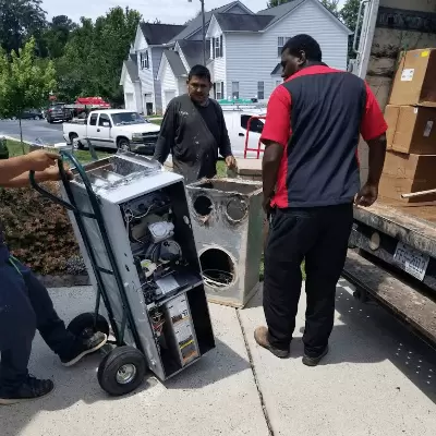 Hereos Heating And Cooling New Unit Off Truck